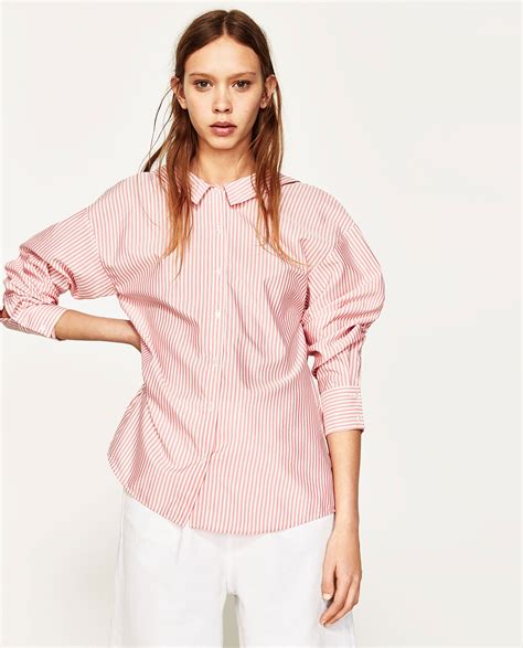 zara pink stripe shirt.